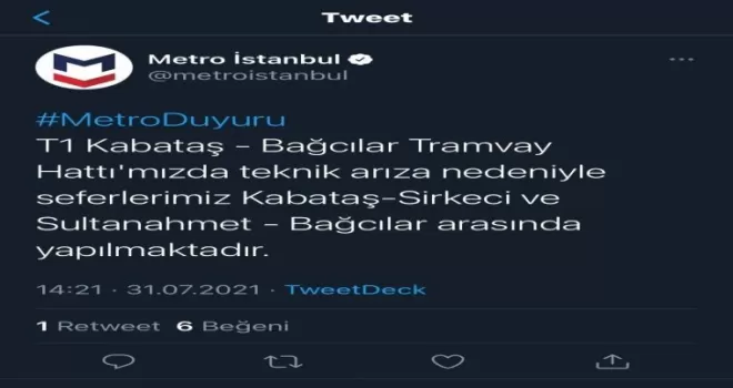 İstanbul’da tramvay raydan çıktı
