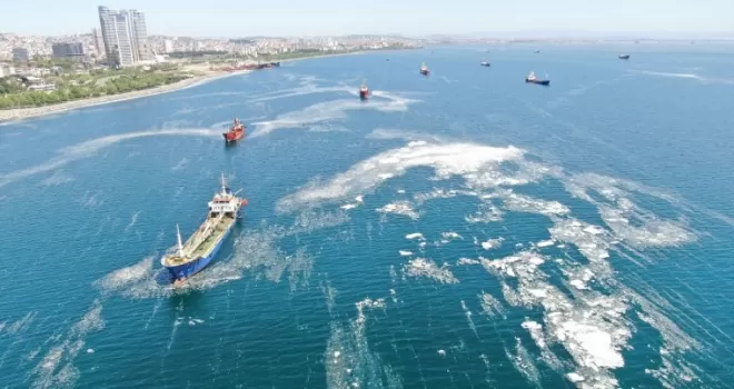 İstanbul sahillerini istila eden deniz salyalarında yoğunluk arttı
