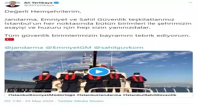İstanbul Valisi Yerlikaya’dan anlamlı paylaşım
