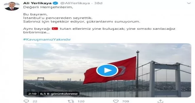 İstanbul Valisinden anlamlı bayram mesajı
