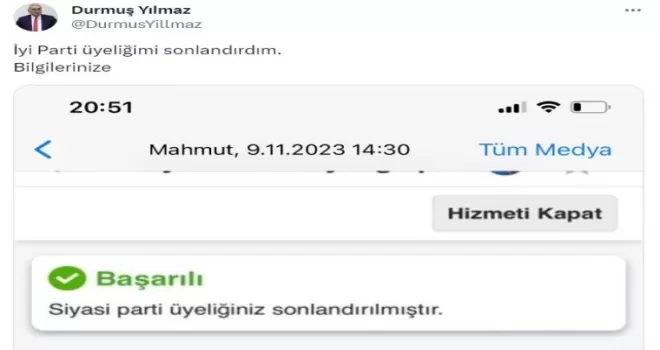 İYİ Partili eski Merkez Bankası Başkanı Yılmaz partisinden istifa etti
