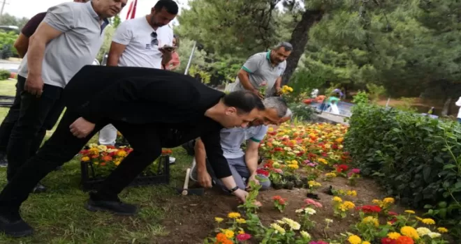 İzmir Bornova kendi çiçeğini kendi yetiştiriyor