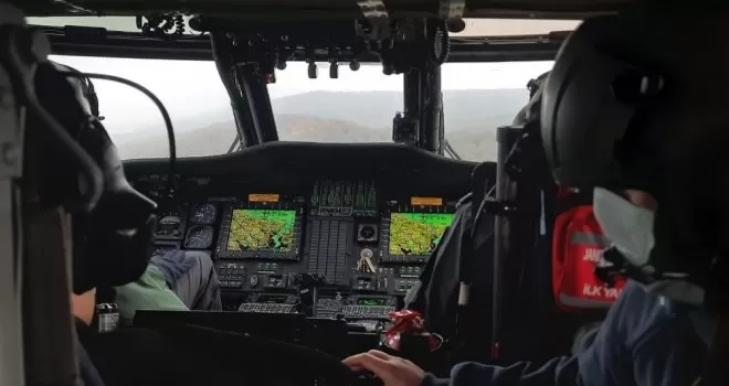 Jandarmadan helikopterli korona virüs denetimi
