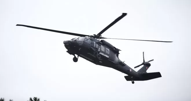 Jandarmadan helikopterli korona virüs denetimi
