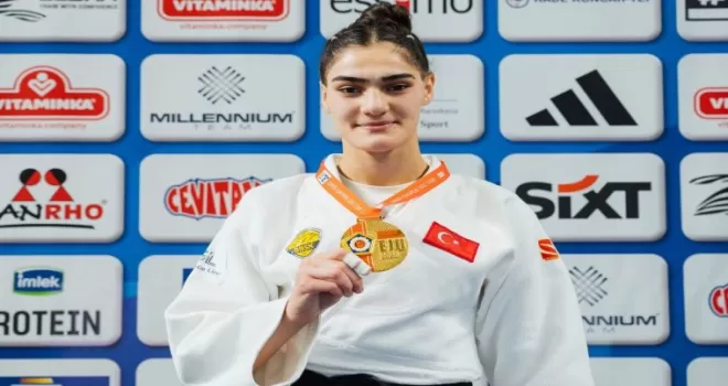 Judocu Sinem Oruç’tan Üsküp’te altın madalya