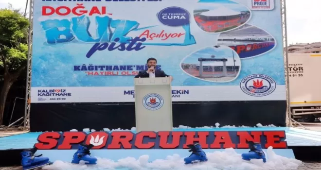 Kağıthane’de doğal buz pisti hizmete açıldı
