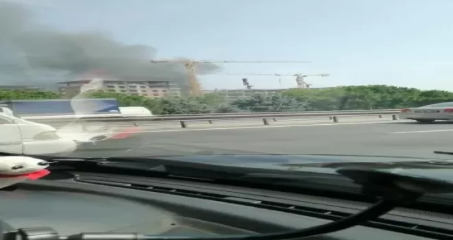 Kağıthane’de site inşaatında yangın
