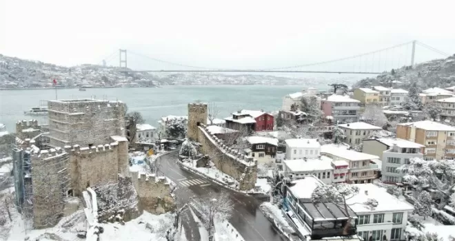 Kar yağışı sonrası Beykoz’da kartpostallık görüntüler oluştu
