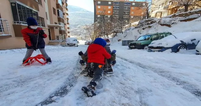Kar yağışına en çok onlar sevindi
