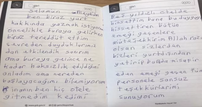Karantinada kalanlar arkalarından teşekkür mektupları bıraktılar
