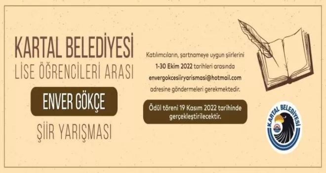 Kartal Belediyesi’nden lise öğrencileri arası ’Enver Gökçe Şiir Yarışması’
