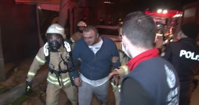 Kartal’da çıkan yangında dumandan etkilenen bir kişi kurtarıldı
