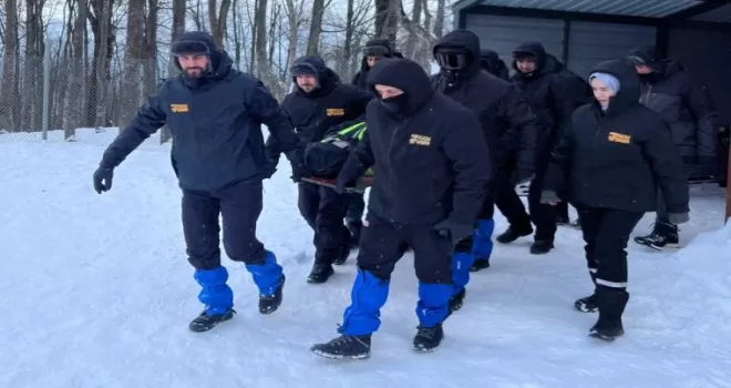 Kartepe Kuzuyayla’da kış tatbikatı