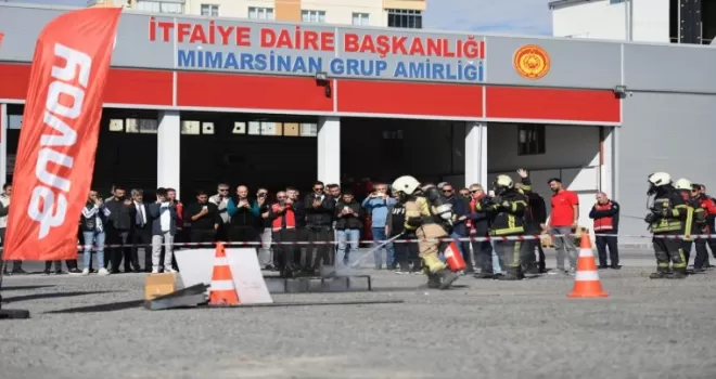 Kayseri Büyükşehir’den lityumlu yangın tatbikatı