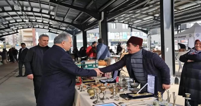 Kayseri Talas’ta Antika Pazarı’na kar engeli