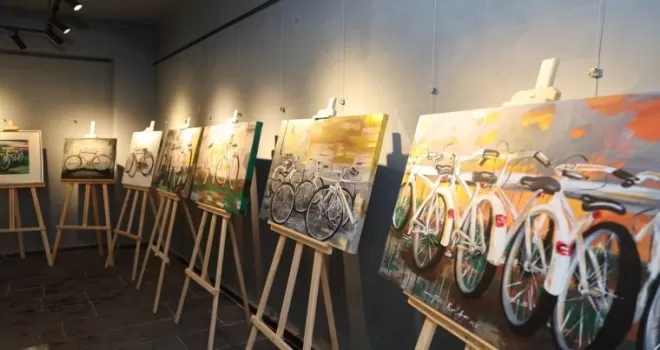 Kayseri Talas’ta sanat ve bisiklet buluşması