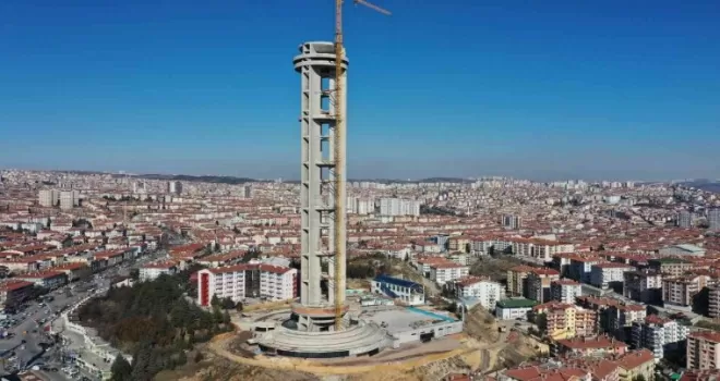 Keçiören’deki Cumhuriyet Kulesi yükselmeye devam ediyor
