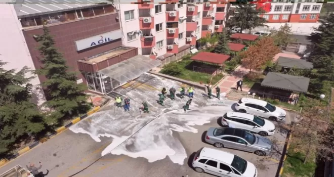Keçiören’deki hastanelerin temizlik çalışmaları devam ediyor
