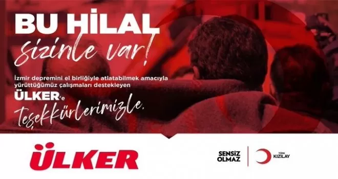 Kızılay’dan Ülker’e İzmir teşekkürü
