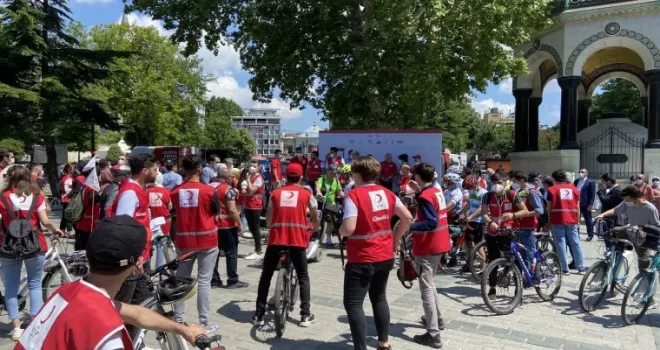 Kızılay farkındalık için pedal çevirdi
