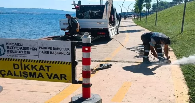 Kocaeli Büyükşehir bakım onarımı Değirmendere’de sürdürüyor
