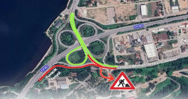 Kocaeli’de Başiskele istikametinde yol çalışması