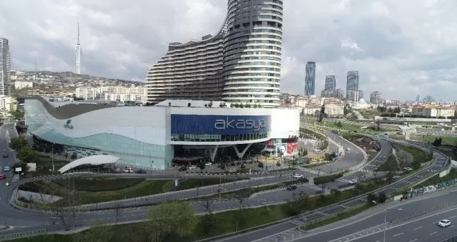 Korona virüs tedbirleri kapsamında kapatılan Akasya AVM havadan görüntülendi
