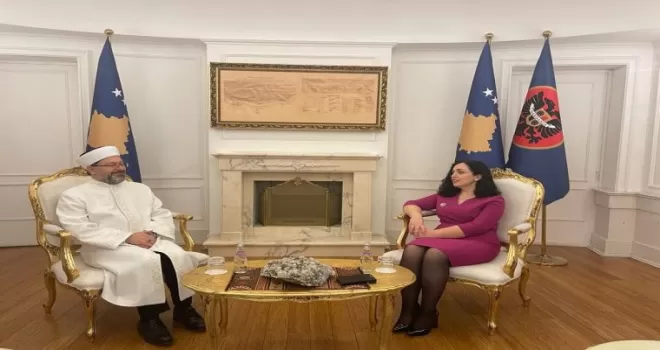 Kosova Cumhurbaşkanı Osmani, Diyanet İşleri Başkanı Erbaş’ı kabul etti
