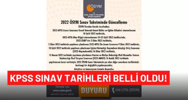 KPSS Sınav tarihleri belli oldu!
