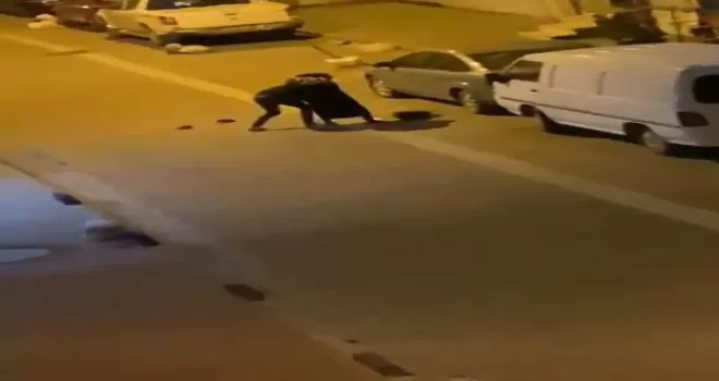 Küçükçekmece’de kadına şiddet kamerada
