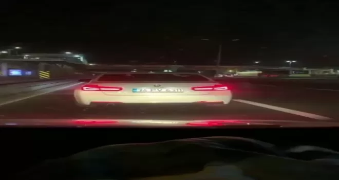 Küçükçekmece E-5’te tehlikeli sürüş kamerada
