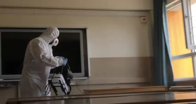 LGS öncesi okullar dezenfekte edildi
