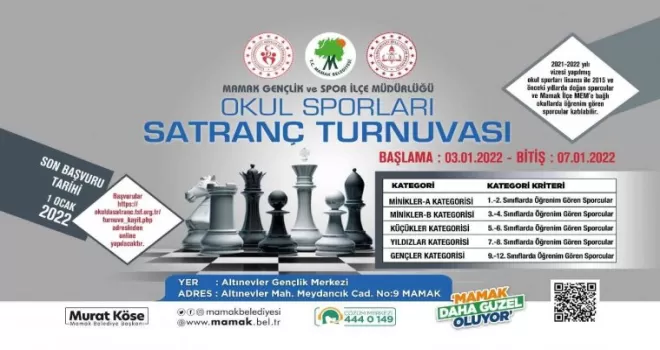 Mamaklı gençler satranç turnuvasında boy gösterecek
