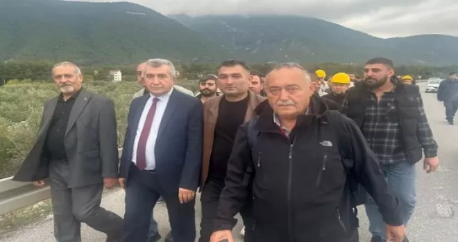 Manisa Soma’da madencilerin yürüyüşünde Jandarma engeli