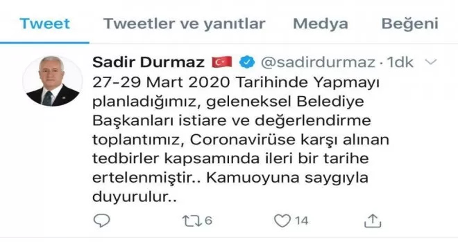MHP Belediye Başkanları İstişare Toplantısı ertelendi
