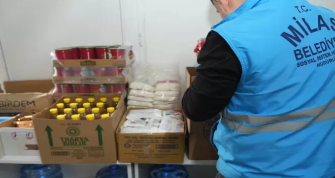 Milas’tan ihtiyaç sahiplerine gıda kolisi desteği