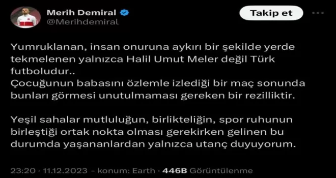 Milli futbolculardan, Halil Umut Meler’e destek
