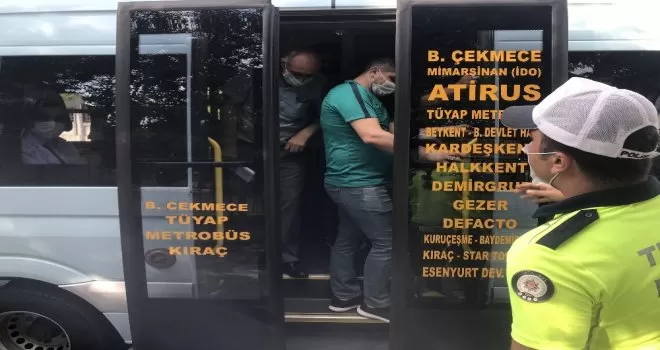 Minibüste 35 yolcu trafik polisine takıldı!