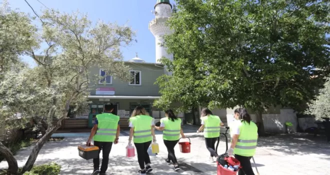 Muğla’da bayram öncesi cami temizliği