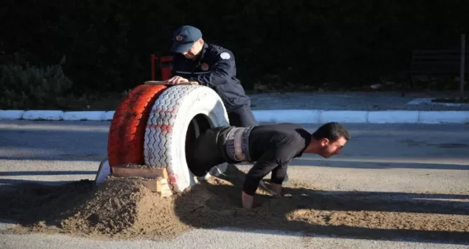 Muğla’da itfaiye adayları istihdam için ter döktü