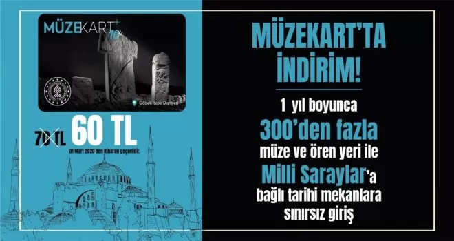 Müzekart 1 Mart’tan itibaren 60 TL
