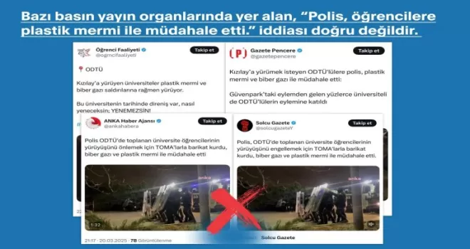 ODTÜ’lülere polis müdahalesi iddiasına İletişim’den açıklama