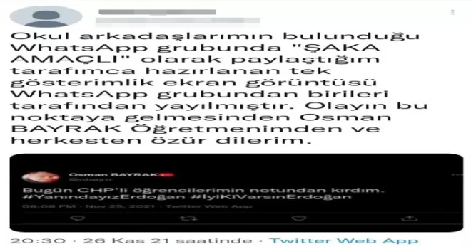 Okulda arkadaşlarına şaka yapmak için hazırlamış
