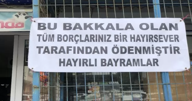 Önce veresiye borçları ödediler sonra pankart astılar

