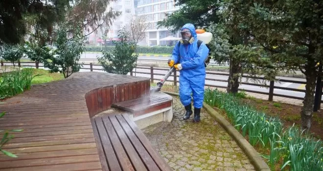 Ortahisar, Korona virüsüne karşı ilaçlanıyor
