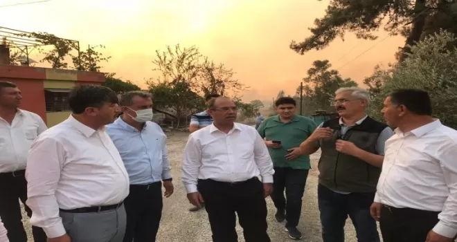 Osmaniye Milletvekili Durmuşoğlu yangın bölgesinde gözyaşlarına hakim olamadı
