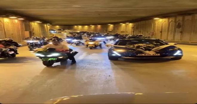 İstanbul’da patinajlı ve makaslı düğün konvoyu terörü kamerada