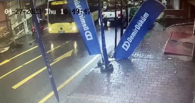 (Özel) Kağıthane’de forklift kazası kamerada

