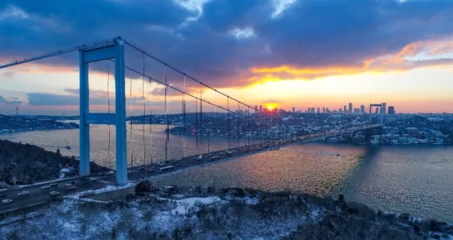 (ÖZEL) Kış güneşiyle kartpostallık gün batımı
