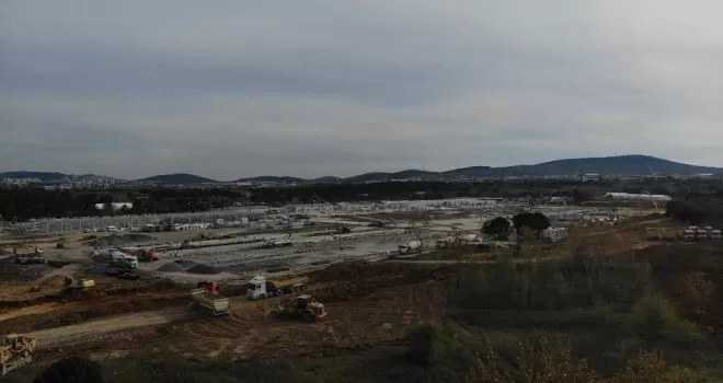  Sancaktepe’deki salgın hastanesinin yapımı devam ediyor